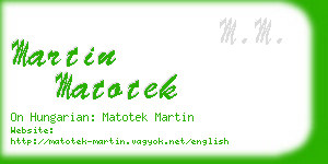 martin matotek business card